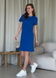 Сукня-футболка до коліна в рубчик синє Merlini Мілан 700000147 розмір 42-44 (S-M)